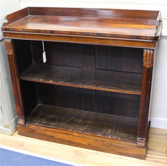A William IV rosewood open bookcase